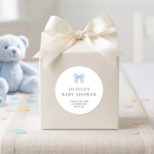 Cadeau de remerciement Baby Shower à carreaux bleu