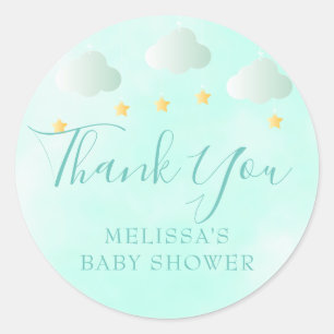 Sticker Rond Cadeau de remerciement de baby shower neutre et mi