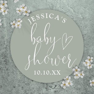 Sticker Rond Cadeau de Remerciement de Fête de Bébé de Couleur 