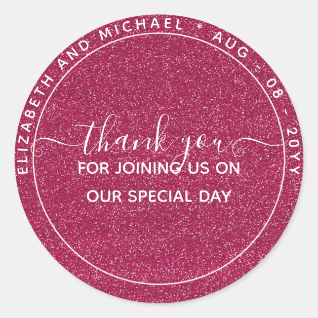 Sticker Rond Cadeau de remerciement de look scintillant pour to (Devant)