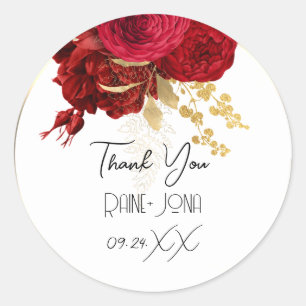 Sticker Rond Cadeau de Remerciement de Mariage Douceur 16ème Ro