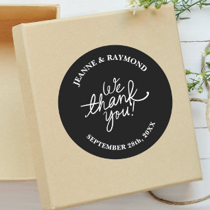 Sticker Rond Cadeau de remerciement de mariage simple minimalis