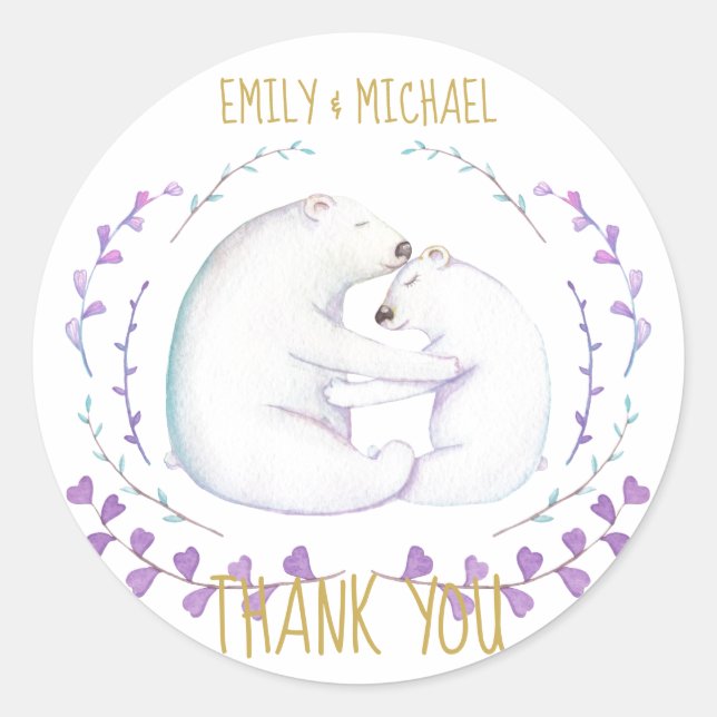 Sticker Rond Cadeau de remerciement de Noël aquarelle pour coup (Devant)