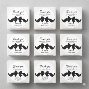 Sticker Rond Cadeau de Remerciement Élégant Mariage Noir à Ruba