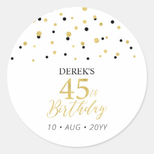 Sticker Rond Cadeau de remerciement pour 45e anniversaire Or & 