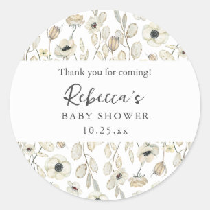 Sticker Rond Cadeau de remerciement pour baby shower à fleurs b