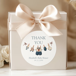Sticker Rond Cadeau de remerciement pour Baby Shower garçon mar