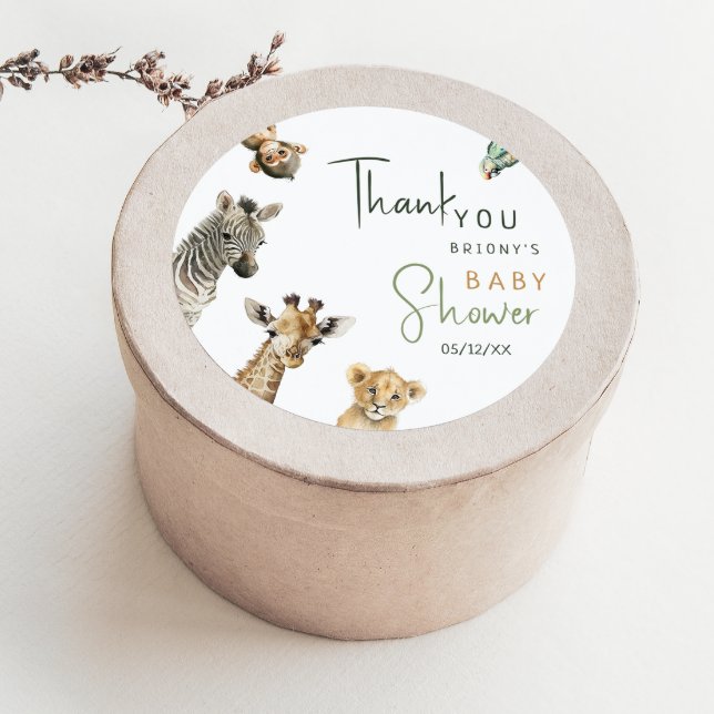 Sticker Rond Cadeau de remerciement pour Baby Shower sur les An (Créateur téléchargé)