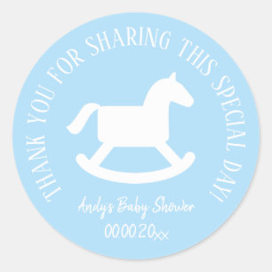 Sticker Rond Cadeau de remerciement pour fête baby shower cheva