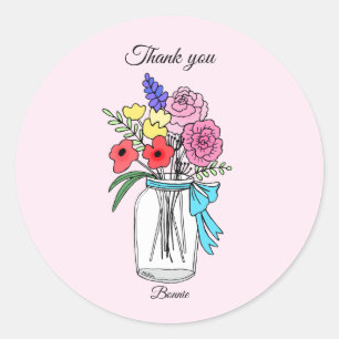 Sticker Rond Cadeau de remerciement pour fête prénatale Fête d'