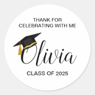 Sticker Rond Cadeau de Remerciement pour Fêter la Réussite au D