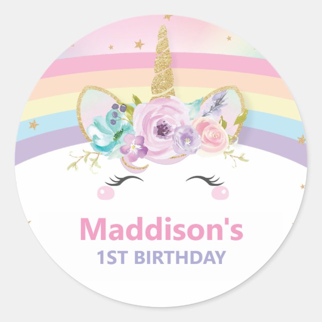 Sticker Rond Cadeau de remerciement pour le 1er anniversaire de (Devant)