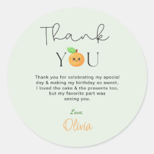 Sticker Rond Cadeau de remerciement pour le 1er anniversaire de