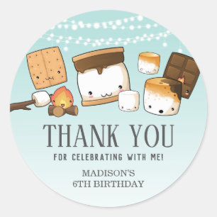 Sticker Rond Cadeau de remerciement pour une fête d'anniversair