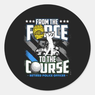Sticker Rond Cadeau de retraite drôle de golf pour un inspecteu