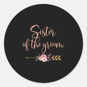 Sticker Rond Cadeau de Salle de Mariée de la Soeur du Marié Mar