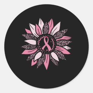 Sticker Rond Cadeau de sensibilisation au cancer du sein Tourne