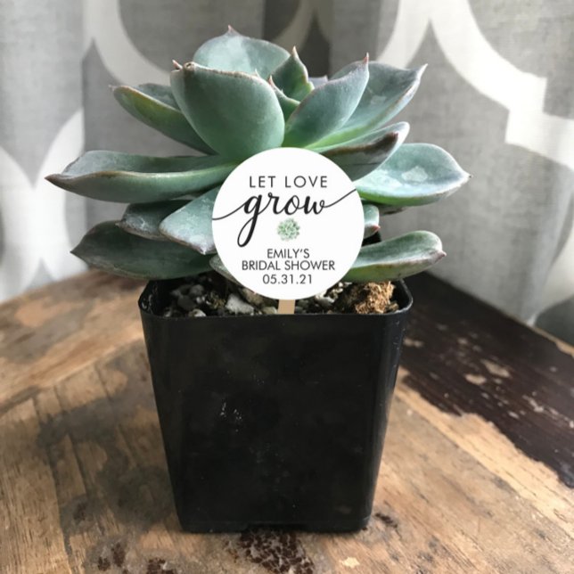 Sticker Rond Cadeau de succulente pour douche nuptiale (Créateur téléchargé)