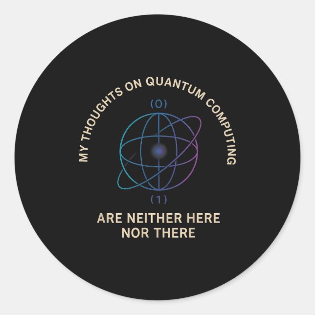 Sticker Rond Cadeau de tige Ht pour l'informatique quantique d' (Devant)