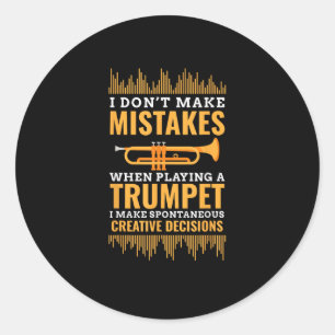 Sticker Rond Cadeau de trompettiste de musicien drôle de groupe