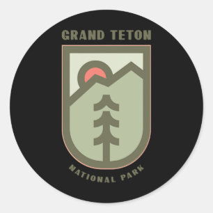 Sticker Rond Cadeau de vacances en famille - Grand Teton Nation