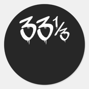 Sticker Rond Cadeau de ventilateur vinyle Hip hop de 33 tr/min