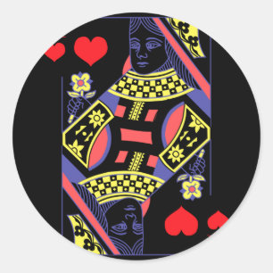 Sticker Rond Cadeau de vêtements pour femmes Mens Queen Of Hear