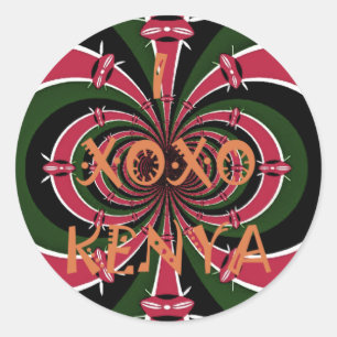 Sticker Rond Cadeau de voyage kenyan – Conception Câlins & Biso