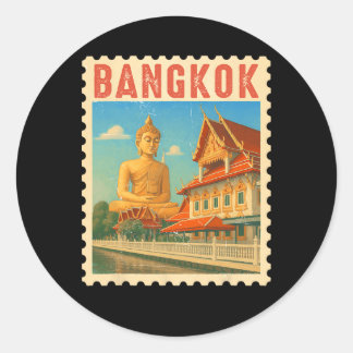 Sticker Rond Cadeau de voyage Ngkok Thaïlande Bouddha Thaïlande