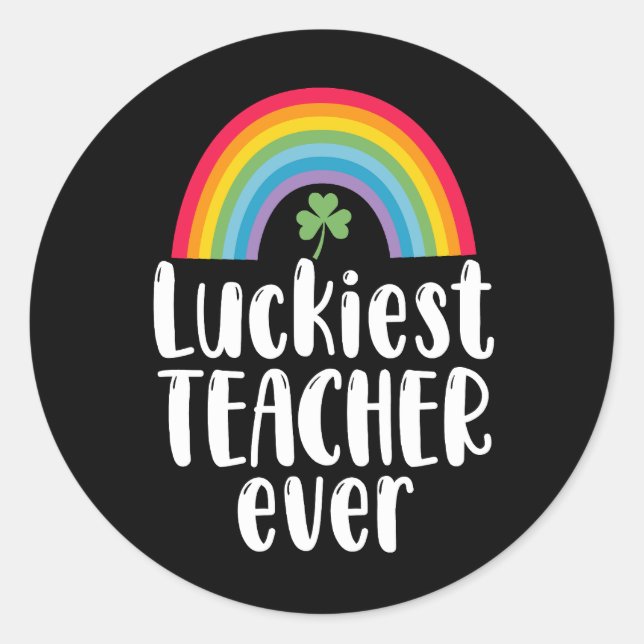 Sticker Rond Cadeau d'école pour enseignant le plus chanceux St (Devant)