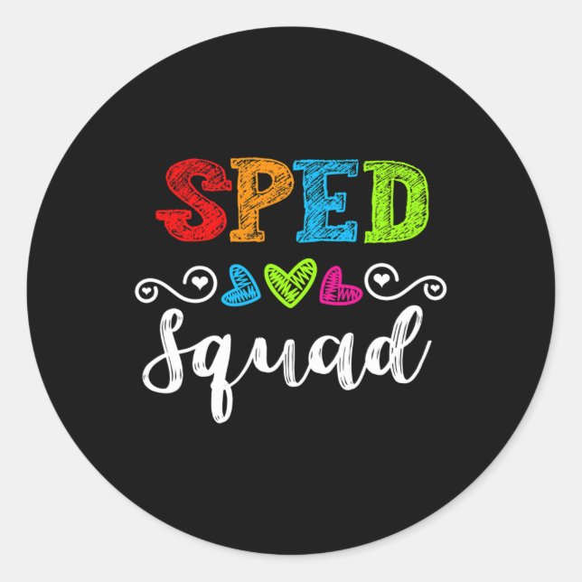 Sticker Rond Cadeau d'équipe de rentrée pour enseignant d'éduca (Devant)