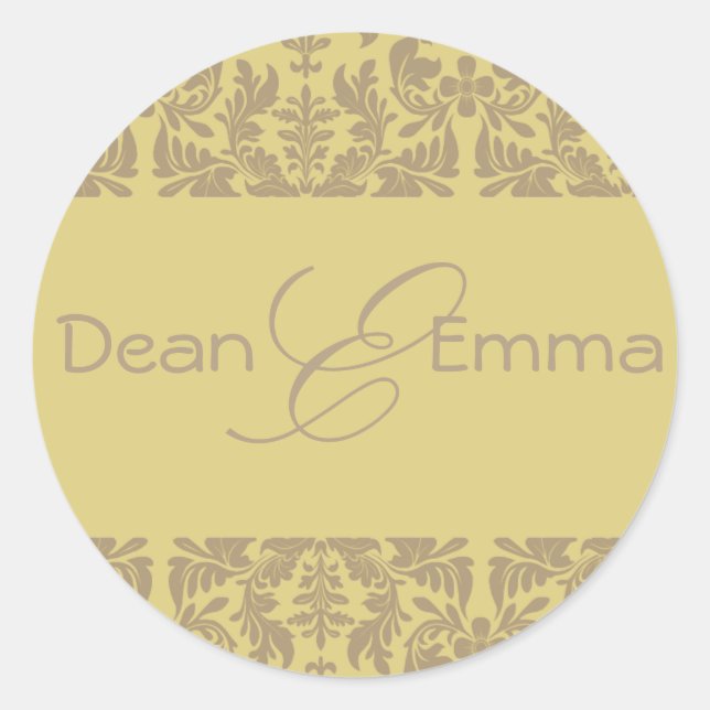 Sticker Rond Cadeau des chasseurs d'enveloppes avec monogramme (Devant)