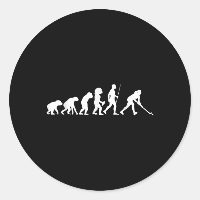 Sticker Rond Cadeau d'évolution de hockey sur gazon Joueur de h (Devant)