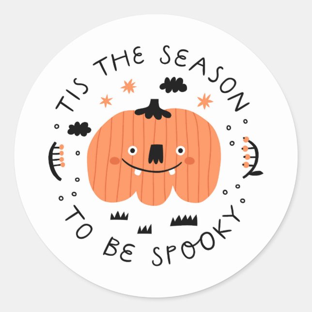 Sticker Rond Cadeau d'Halloween (Devant)