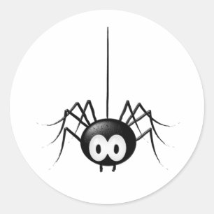 Sticker Rond Cadeau d'Halloween Black Spider mignon