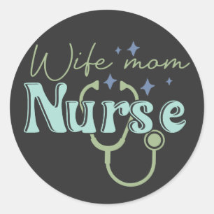 Sticker Rond Cadeau d'infirmière pour la Fête des mères infirmi