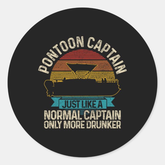 Sticker Rond Cadeau drôle de bottes de ponton (Devant)