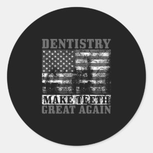 Sticker Rond Cadeau drôle de dentiste pour hommes femmes dentis
