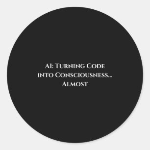 Sticker Rond Cadeau drôle de geek tech nerd conscience de code