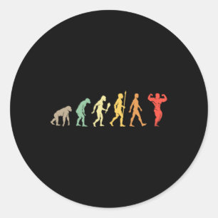 Sticker Rond Cadeau drôle de motivation pour salle de sport rét