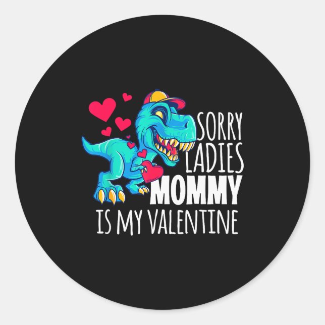 Sticker Rond Cadeau drôle de Saint-Valentin pour garçons Désolé (Devant)
