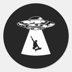 Sticker Rond Cadeau drôle de skateboardeur skateur cool