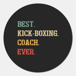 Sticker Rond Cadeau drôle pour entraîneur de kickboxing Meilleu
