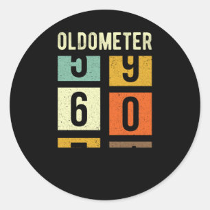 Sticker Rond Cadeau du 60e anniversaire de l'Oldometer