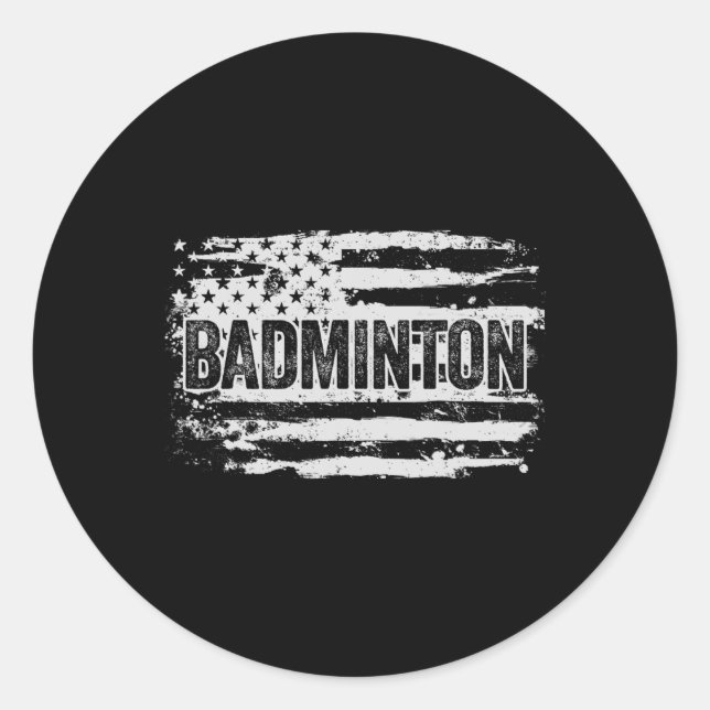 Sticker Rond Cadeau du joueur de badminton (Devant)