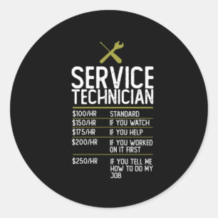 Sticker Rond Cadeau du technicien de service - Idée actuelle