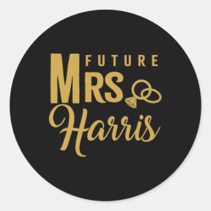 Sticker Rond Cadeau fiançailles Pour Femme Futur Mariée Mme Har
