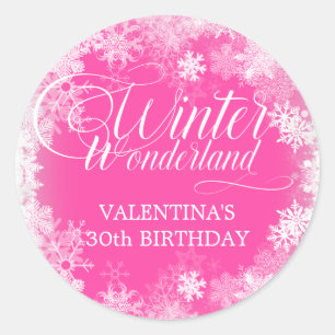 Sticker Rond Cadeau flocon de neige pour un anniversaire de 30 