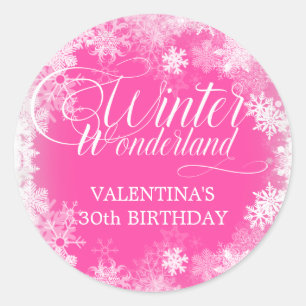 Sticker Rond Cadeau flocon de neige pour un anniversaire des 30