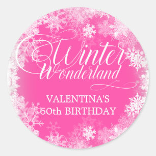 Sticker Rond Cadeau flocon de neige pour un hiver merveilleux p